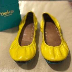 Tieks Vibrant Mustard Yellow Leather Flats